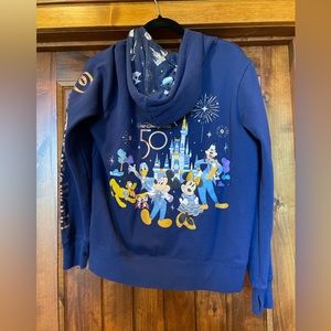 Walt Disney World 50th anniversary navy zip up jacket
